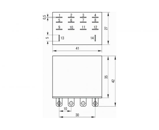 Реле IEK РЭК77/4 LY4 с индикацией 10А 12В DC RRP10-4-10-012D-LED – изображение 2