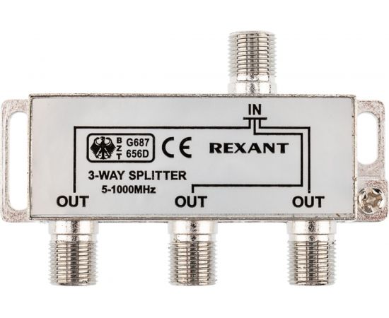 Делитель ТВ REXANT на 3 выхода F разъём 5-1000 МГц 05-6002 – изображение 2