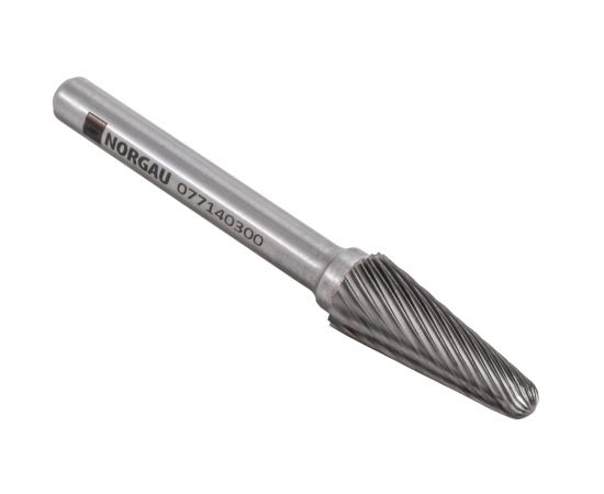 Борфреза твердосплавная NORGAU форма L коническая со сферической вершиной SCM HM L1025M06-45 (10х25х6х60 мм) 077140300 – изображение 2