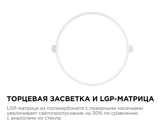 Светодиодная панель Apeyron встраиваемая круглая 220В,18Вт, алюминиевый корпус, изолированный драйвер ДН 06-22 – изображение 4