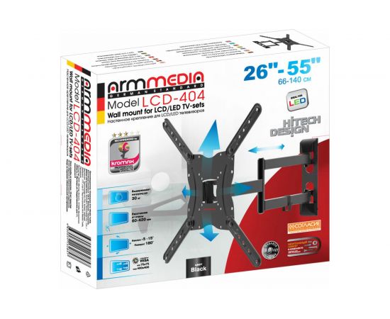 TV-кронштейн Arm media LCD-404 new black 10236 – изображение 4