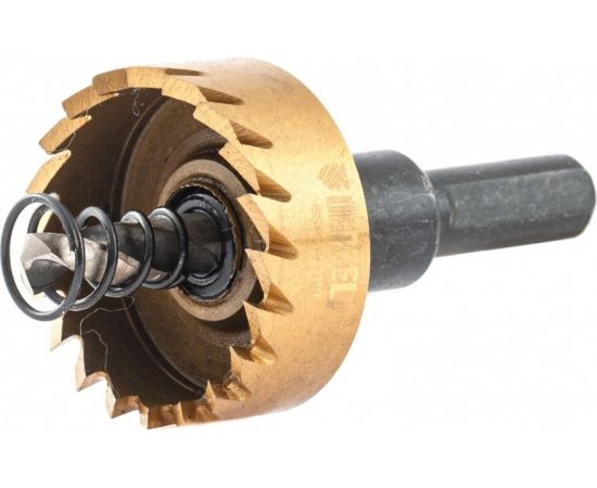 Коронка HSS с нитридтитановым покрытием по металлу 35 мм DENZEL 724110 