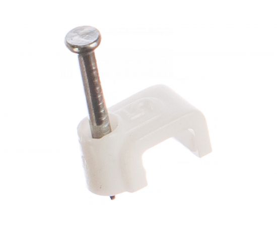 Пластиковая плоская скоба с гвоздем FORTISFLEX СПП 5 50шт 49449 