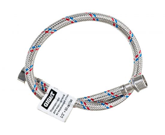 Гибкая подводка для воды Gigant с оплеткой из нержавеющей стали, 1/2""х60 см, г/ш P-60-GW 