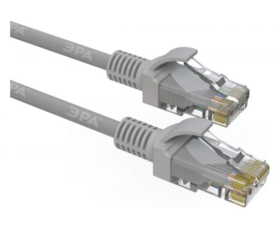 Патч-корд ЭРА Simple PC-2U-A U/UTP категория 5e, длина 2 метра, неэкранированный, серый, Б0051372 