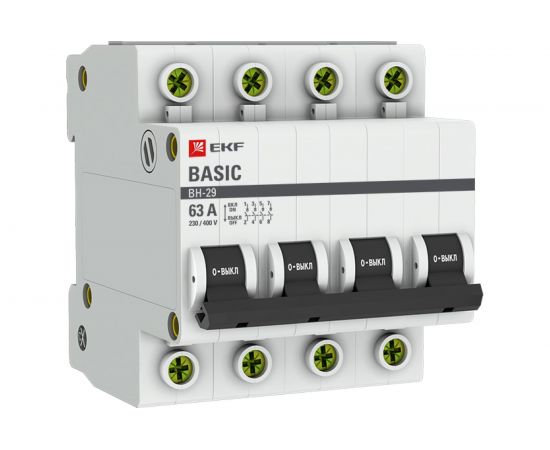 Выключатель нагрузки EKF 4P 63А ВН-29 Basic SQSL29-4-63-bas 