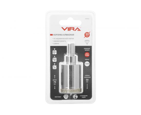 Коронка алмазная по керамике 30 мм VIRA 559503 – изображение 2