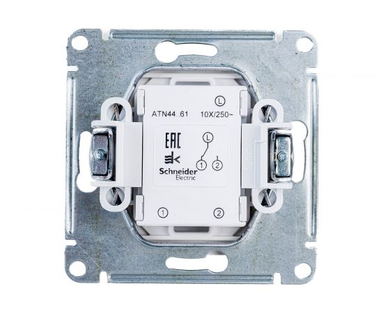 1-клавишный переключатель Schneider Electric ATLASDESIGN AQUA IP44, 10АХ, БЕЛЫЙ ATN440161 – изображение 2