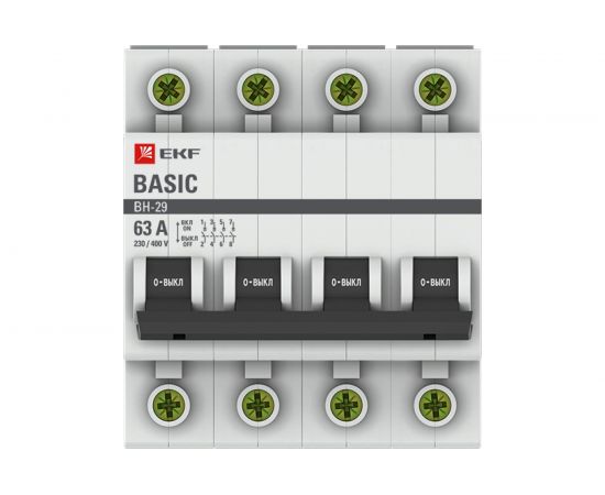Выключатель нагрузки EKF 4P 63А ВН-29 Basic SQSL29-4-63-bas – изображение 2