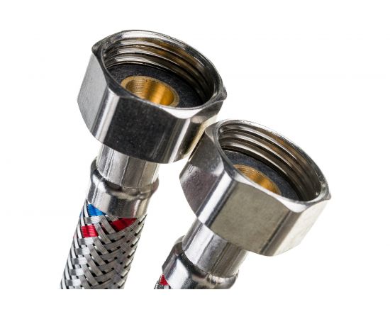 Гибкая подводка для воды Gigant с оплеткой из нержавеющей стали, 1/2""х100 см, г/г P-100-GG – изображение 3