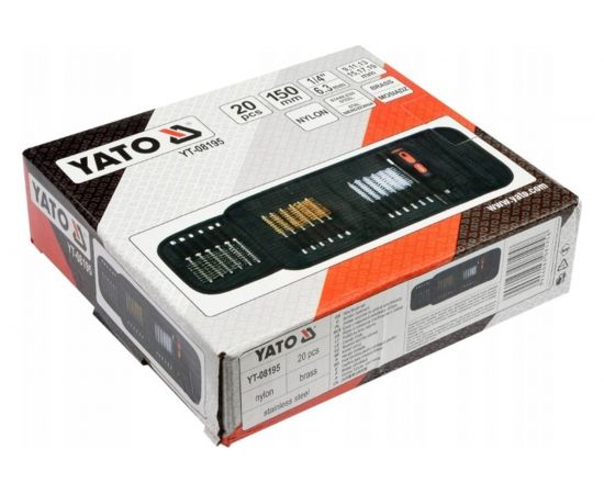 Набор ершей с наружной резьбой YATO 20 предметов в сумке YT-08195 – изображение 3