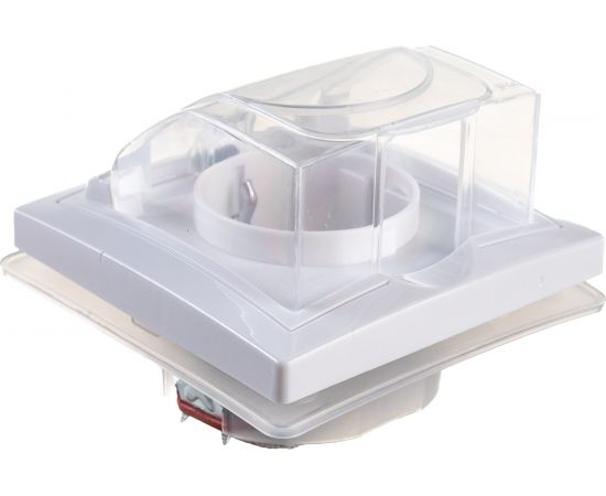 1-местная розетка с защитными шторками IEK КВАРТА РСбш11-3-ККБ-44 с заземляющим контактом, с большой крышкой, керамика, IP44, 16А, белый ERK71-K01-10-DM-44 – изображение 3