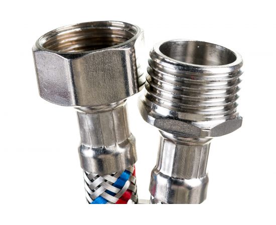 Гибкая подводка для воды Gigant с оплеткой из нержавеющей стали, 1/2""х60 см, г/ш P-60-GW – изображение 4