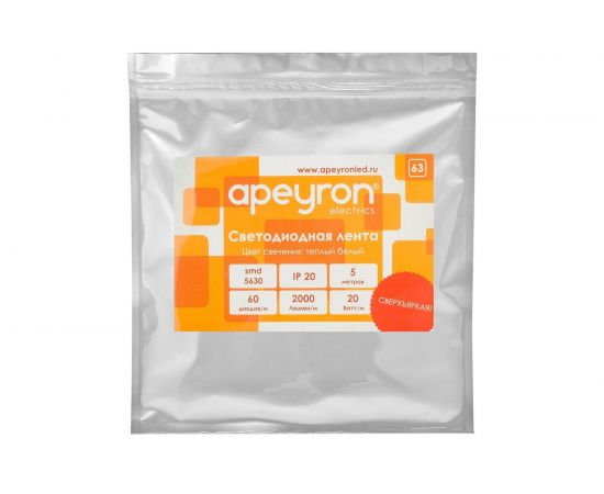 Светодиодная лента Apeyron 12В 18 Вт/м 63 – изображение 4