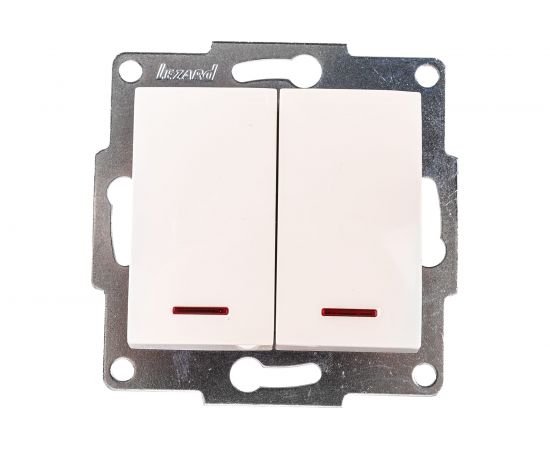 Двойной выключатель LEZARD KARINA с подсветкой крем 707-0388-112 