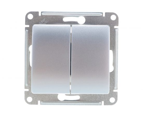2-клавишный выключатель Schneider Electric GLOSSA 10АХ, АЛЮМИНИЙ GSL000351 