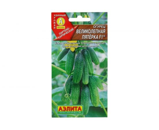 Семена Аэлита Огурец Великолепная пятерка F1 партенокарпический, 10 шт. 4601729139970 