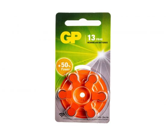 Воздуно-цинковые батарейки GP ZA13F 6 шт ZA13FRA-9D6 
