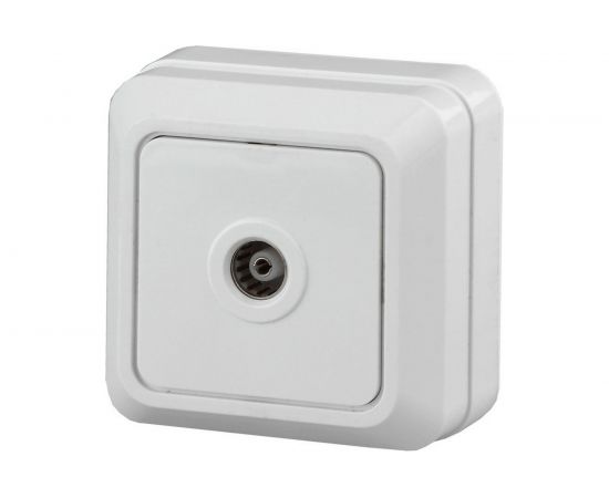 Розетка TV Intro 2Э30101 одиночная, ОУ, Quadro, б.м.п., белый Б0038872 