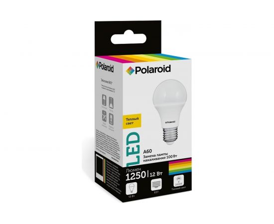 Светодиодная лампа Polaroid 220V A60 12W 3000K E27 1250lm PL-A60120273 