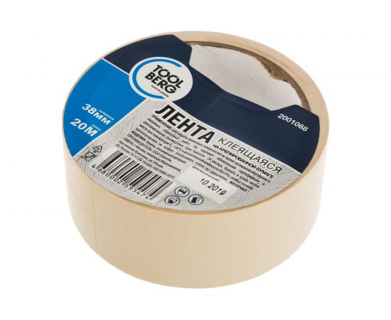 Клеящая лента TOOLBERG 2001068 на креп.бумаге 38 мм х 20 м Лк-00001974 – изображение 2