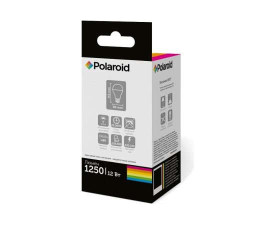 Светодиодная лампа Polaroid 220V A60 12W 3000K E27 1250lm PL-A60120273 – изображение 2