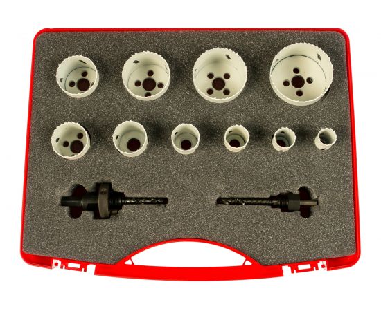 Набор коронок Bi-Metall HSSE-Co8 (10 шт; 19-64 мм; 2 адаптера) RUKO 126303 – изображение 2