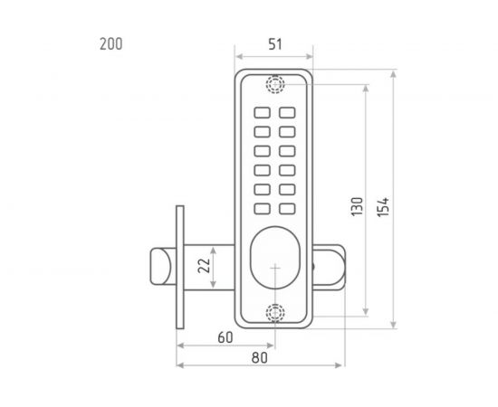 Кодовый замок НОРА-М 200 ст.бронза 7289 – изображение 2