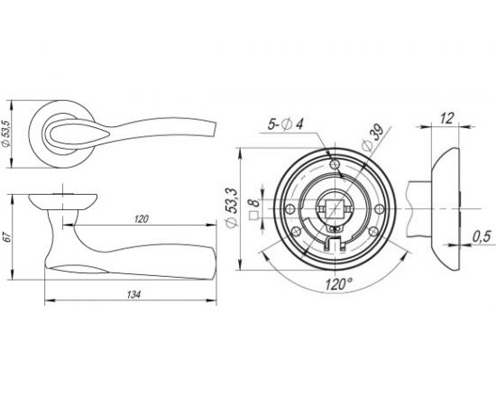 Раздельная ручка Fuaro ARIA RM CF-17 кофе 33035 – изображение 2