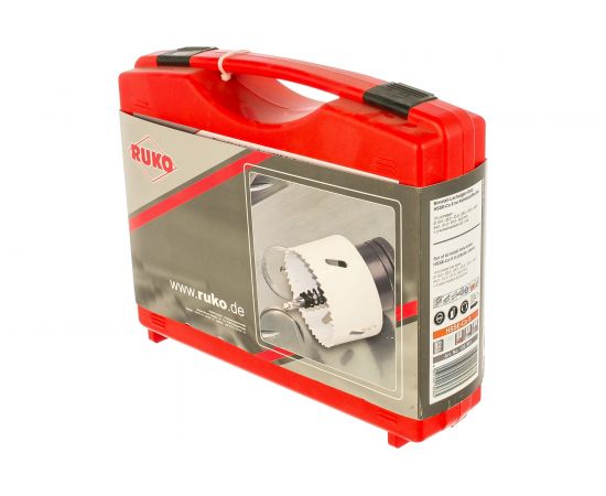 Набор коронок Bi-Metall HSSE-Co8 (10 шт; 19-64 мм; 2 адаптера) RUKO 126303 – изображение 3