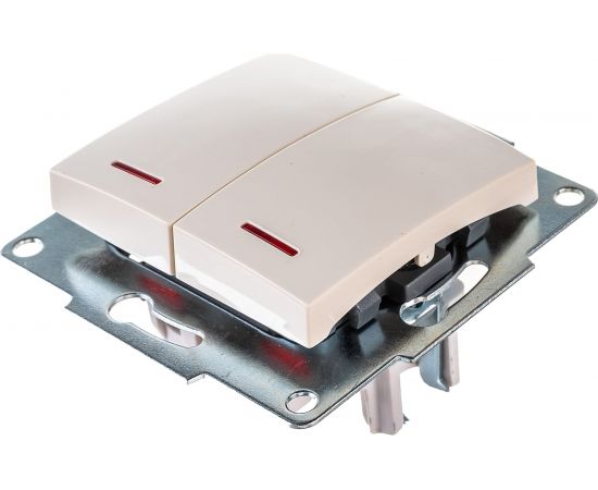 Двойной выключатель LEZARD KARINA с подсветкой крем 707-0388-112 – изображение 3