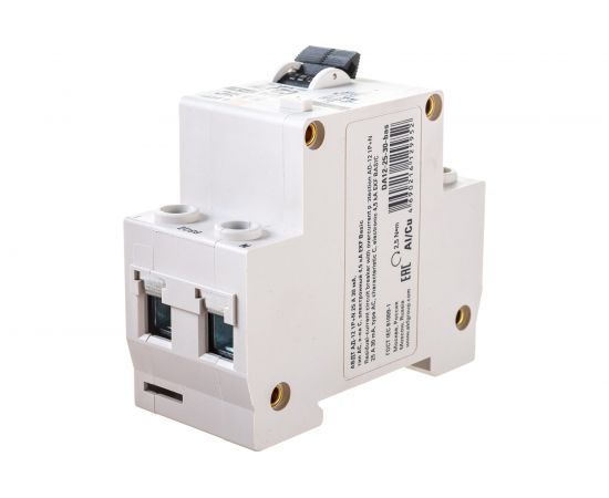 Автоматический дифференциальный выключатель EKF АД-12 Basic 1P+N 25А 30мА электронный тип АС C 4.5кА DA12-25-30-bas 8193780 – изображение 3