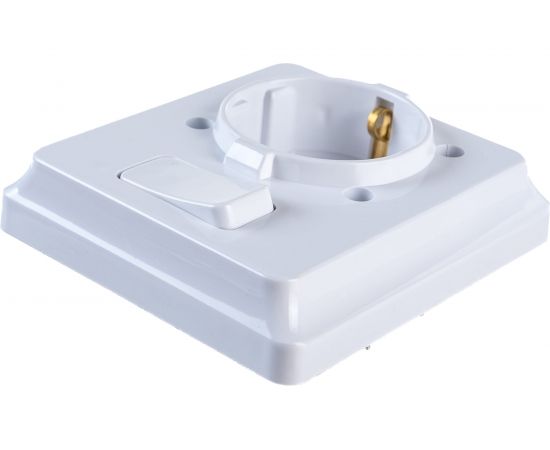 Розетка с заземлением 16A, 250В и выключателем 10А, 250В NE-AD IP20 Белый 1001-A – изображение 4