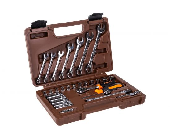 Набор торцевых головок 1/4"" и комбинированных ключей, 30 предметов Ombra OMT30S 55482 – изображение 4