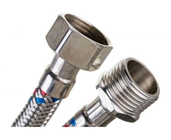 Гибкая подводка для воды Gigant с оплеткой из нержавеющей стали, 1/2""х150 см, г/ш P-150-GW – изображение 4