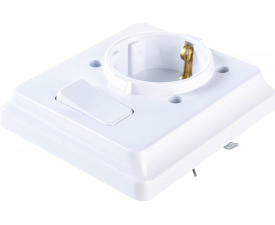 Розетка с заземлением 16A, 250В и выключателем 10А, 250В NE-AD IP20 Белый 1001-A – изображение 7