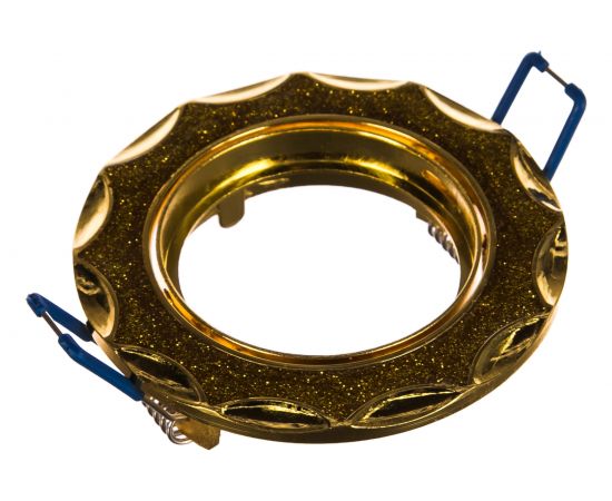 Светильник ЭРА DK17 GD/SH YL декор звезда со стекл крошкой MR16,12V/220V 50W, золото/золото C0043756 