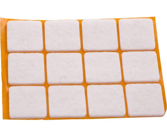 Подкладка ЕВРОПАРТНЕР фетр, бел. 20х20 мм 12шт. 6 9188 2 