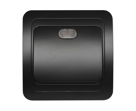 Выключатель Smartbuy 1-клавишный с индикатором 10А черный Марс SBE-02b-10-SW1-1-c 