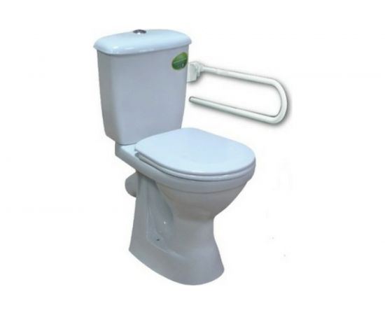 Унитаз-компакт Оскольская керамика Персона Standart с поручнем для инвалидов, косой выпуск, 1 режим ОК 450192 