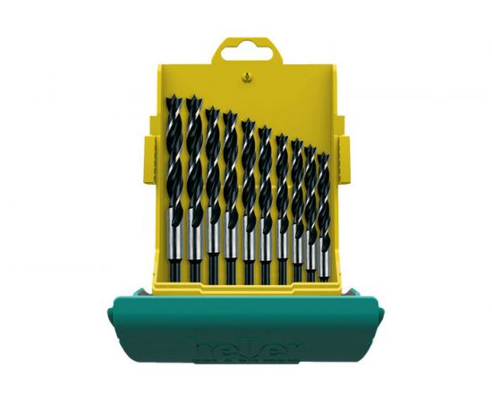 Набор спиральных сверл по дереву CV (10 пр; 3-12 мм) Heller TD24646 