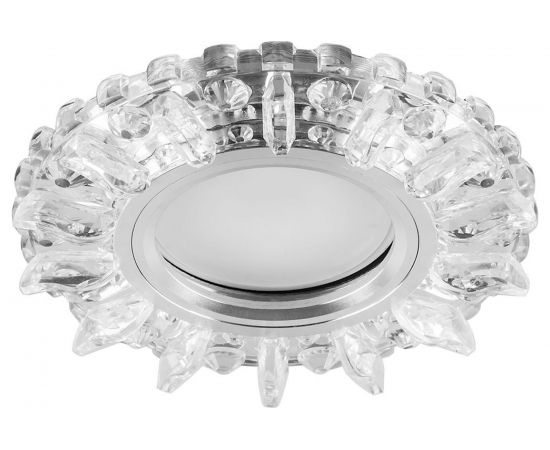 Встраиваемый потолочный светильник FERON со светодиод подсветкой, прозрач, хром, CD910 28893 
