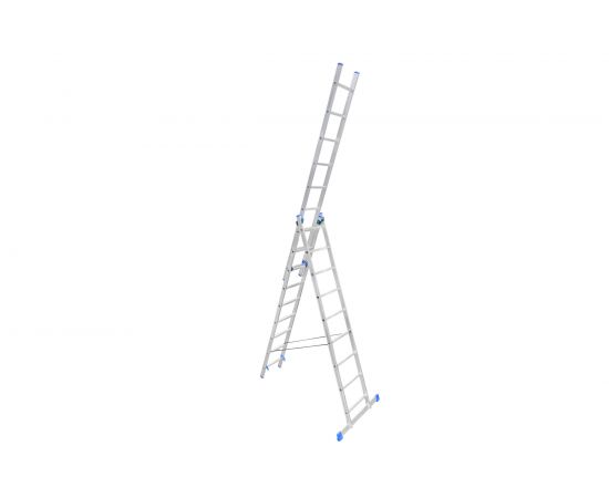 Алюминиевая трехсекционная лестница Евродизайн 9 ступеней LS309 