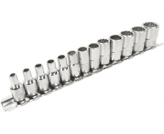 Набор двенадцатигранных торцевых головок 1/4 04-14мм L=25мм 13шт JTC-T213M:1164 