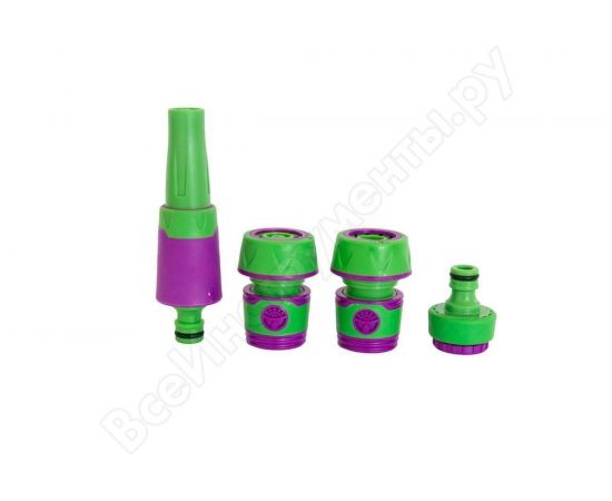 Набор фитингов для шланга 1/2", пластик с резиновым покрытием, 4 шт. 1/6/48 DON GAZON 096-5814 42332 – изображение 2