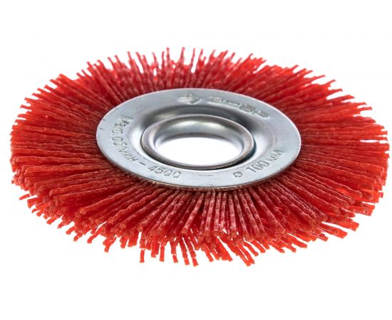 Щетка дисковая (100х22 мм; нейлоновая проволока с абразивным покрытием) ЗУБР 35160-100_z01 – изображение 2