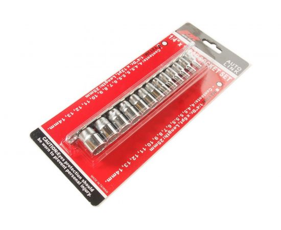 Набор двенадцатигранных торцевых головок 1/4 04-14мм L=25мм 13шт JTC-T213M:1164 – изображение 2