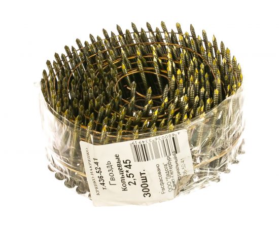 Барабанный гвоздь с кольцевой накаткой КРЕПКО-НАКРЕПКО 2.5x45 300 34919 – изображение 2
