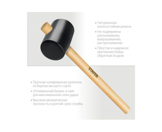 Резиновая киянка STAYER 450г 20505-65 – изображение 2