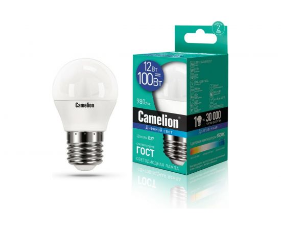 Светодиодная лампа Camelion LED12-G45/865/E27 12Вт 220В 13698 – изображение 2
